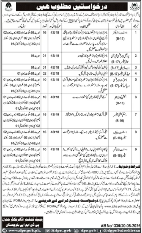 Latest PDMA Jobs 2026, Provincial Disaster Management Authority